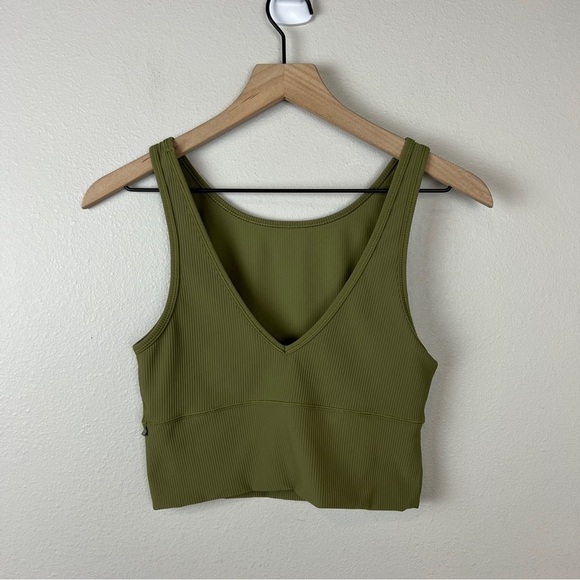 Lululemon Power Pivot Ribbed Tank Bronze Green - Picture 2 of 4